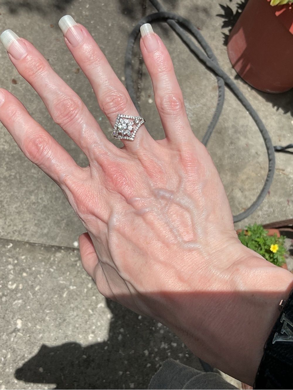 925 SS Art Deco Statement Cocktail Ring | Geometric Halo CZ | JCM | Size 6–6.5 - Picture 8 of 9